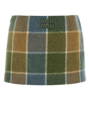 Embroidered wool mini skirt MIU MIU (MG2604SOOO1806)