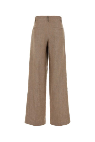 Cappuccino linen blend wide-leg pant BRUNELLO CUCINELLI (MH526P8884)