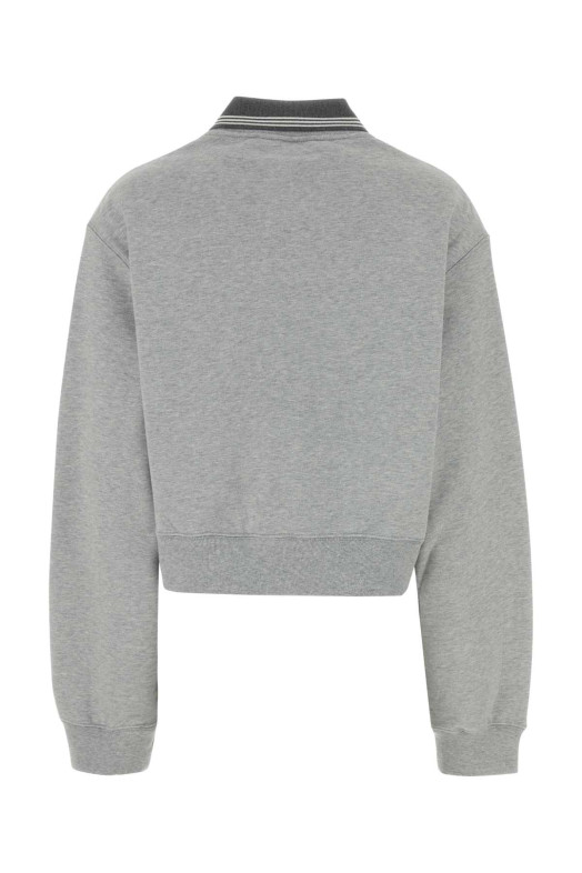 Melange grey cotton oversize sweatshirt MIU MIU (MJLA15SOOO18ZX)