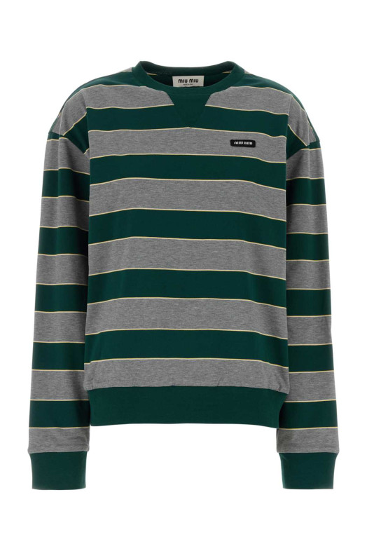 Embroidered cotton oversize t-shirt MIU MIU (MJLA39SOOO19DD)