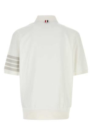 White cotton polo shirt White THOM BROWNE (MJP236AJ0253)