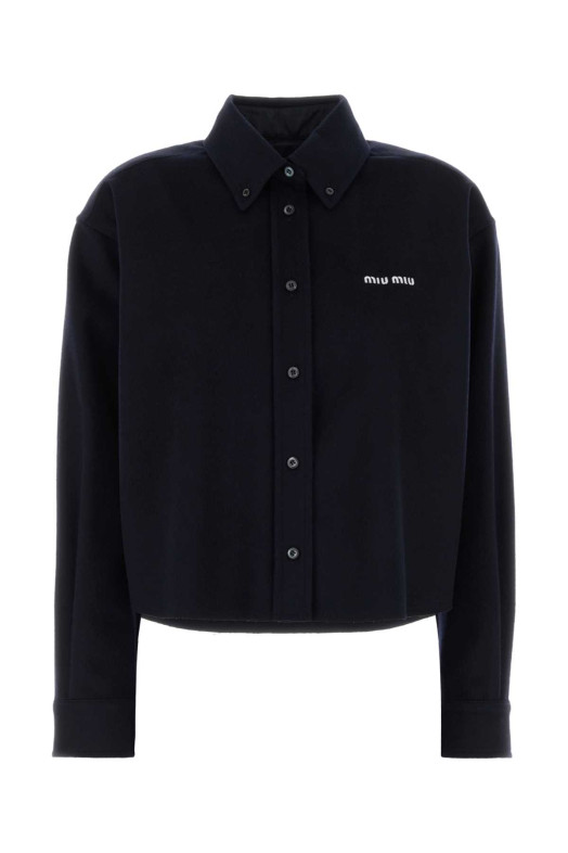 Navy blue wool blend shirt Blue MIU MIU (MK1659SOOO125Q)