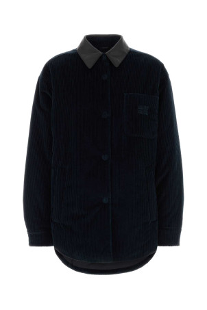 Midnight blue corduroy down jacket Blue MIU MIU (ML1322SOOO179R)