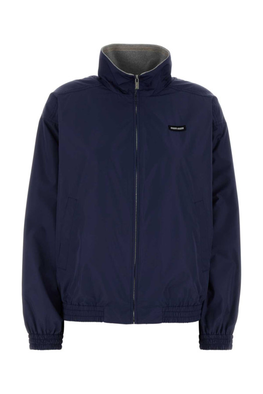 Blue polyester windbreaker MIU MIU (ML1461SOOO18VS)