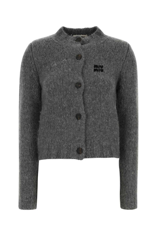 Grey cashmere cardigan MIU MIU (MMF00JSOOO18SQ)