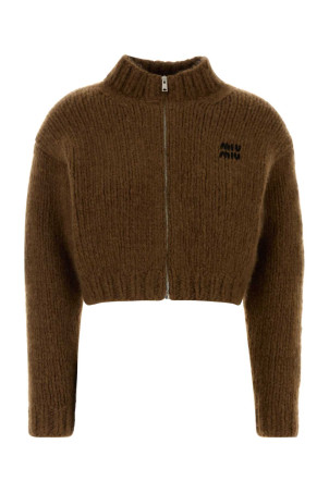 Brown cashmere cardigan MIU MIU (MMF00LSOOO18SQ)