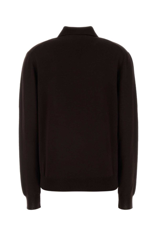 Chocolate wool polo shirt MIU MIU (MML934SOOO14RH)