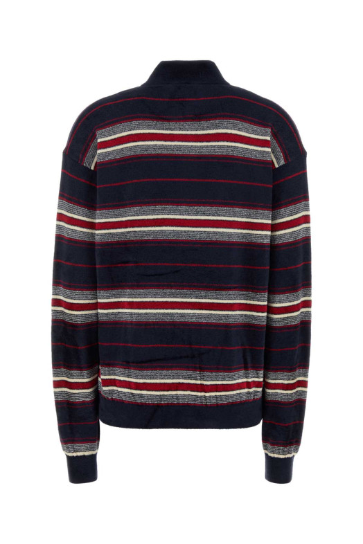 Embroidered chenille sweater Blue MIU MIU (MMR465SOOO185M)