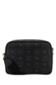 Printed canvas Aren crossbody bag Black and white MCM (MMRGSTA01)