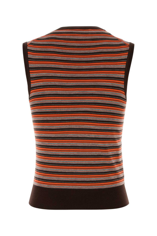 Embroidered wool vest Red MIU MIU (MMV337SOOO1844)