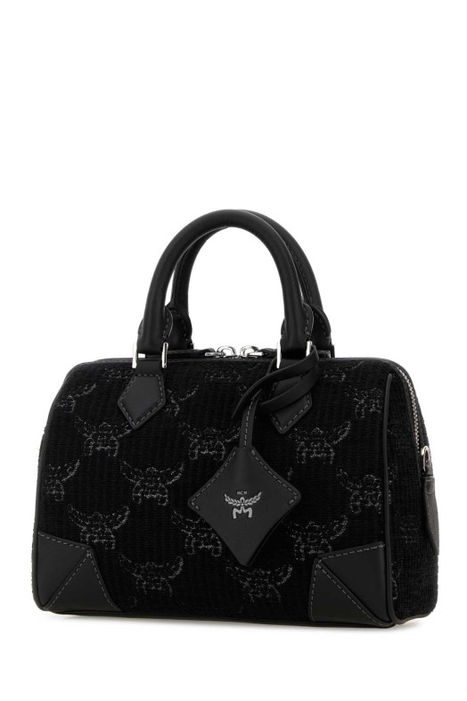 Black canvas Ella handbag Black and white MCM (MWBGSEA06)