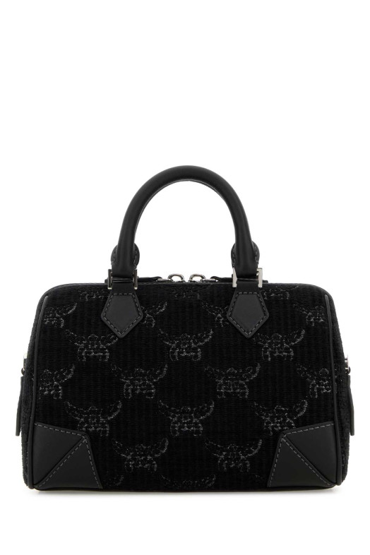 Black canvas Ella handbag Black and white MCM (MWBGSEA06)
