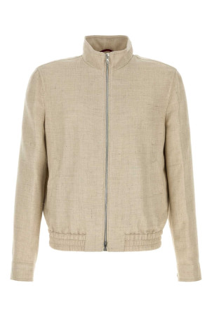 Beige silk blend jacket BRUNELLO CUCINELLI (MZ4036580)
