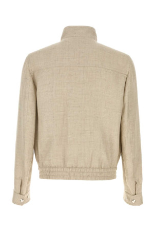Beige silk blend jacket BRUNELLO CUCINELLI (MZ4036580)