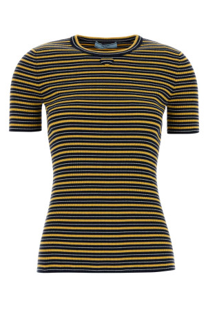 Embroidered stretch cotton t-shirt PRADA (P24B3FSOOO19CI)