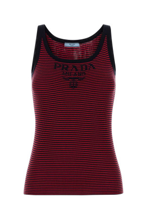 Embroidered silk tank top PRADA (P29A1OSWMO19BV)