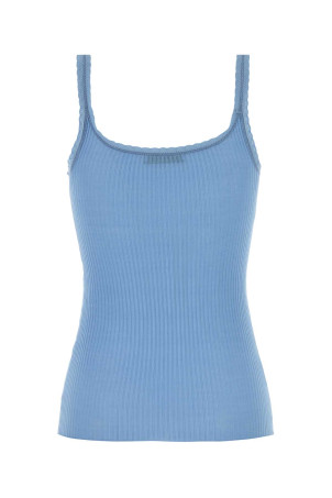 Light blue cotton tank top PRADA (P29B82SOOO17LA)