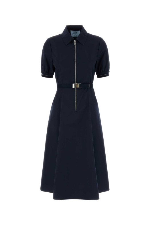 Navy blue poplin dress Blue PRADA (P3Q82HSOOO187P)