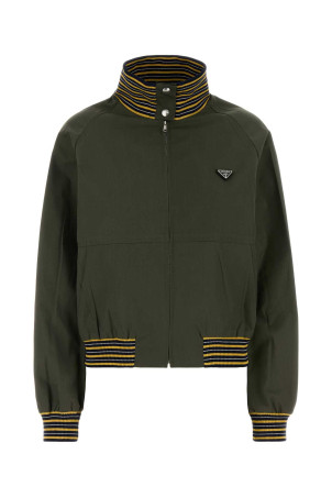 Army green poplin bomber jacket PRADA (P8032SOOO187P)