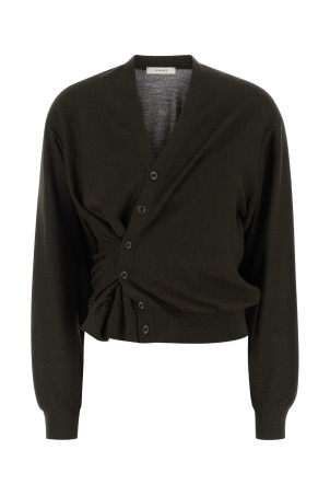 Dark brown wool and acrylic cardigan LEMAIRE (PO0023LK087)