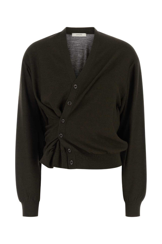 Dark brown wool and acrylic cardigan LEMAIRE (PO0023LK087)