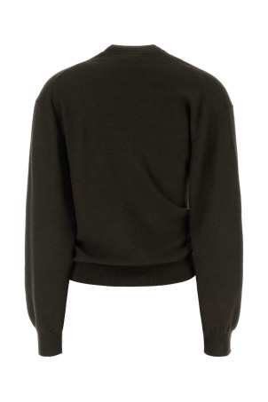 Dark brown wool and acrylic cardigan LEMAIRE (PO0023LK087)