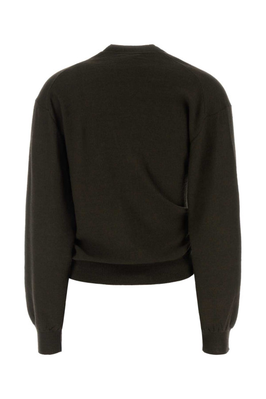 Dark brown wool and acrylic cardigan LEMAIRE (PO0023LK087)