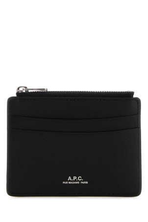 Black leather Paris card holder Black A.P.C. (PXAWVH63669)