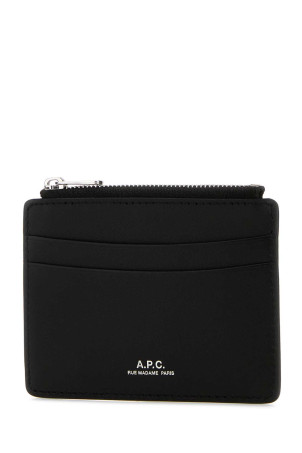 Black leather Paris card holder Black A.P.C. (PXAWVH63669)