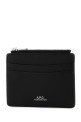 Black leather Paris card holder Black A.P.C. (PXAWVH63669)