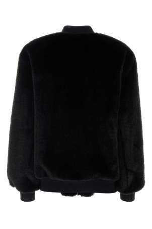 Black eco fur bomber jacket Black PRADA (PZV015SOOO12DH)