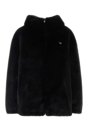 Black eco fur reversible jacket Black PRADA (PZV016SOOO12DH)