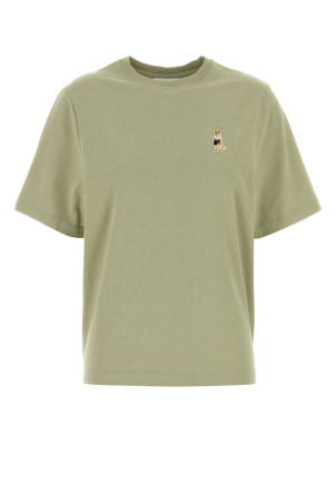 Sage green cotton t-shirt MAISON KITSUNE (QW00114KJ0119)