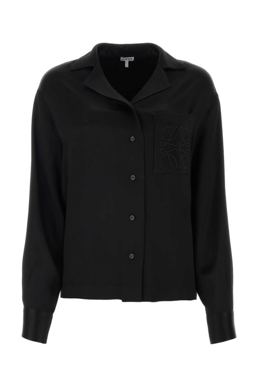 Black satin oversize shirt Black LOEWE (S359Y05X96)