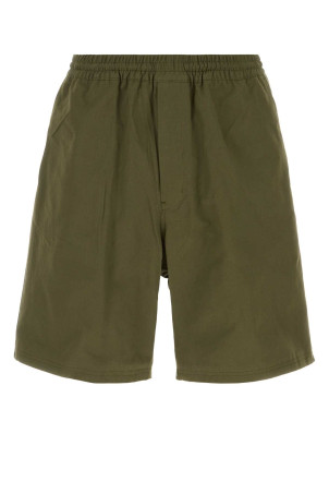 Army green poplin bermuda shorts PRADA (SPH521SOOO12VB)
