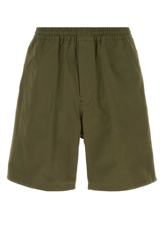 Army green poplin bermuda shorts PRADA (SPH521SOOO12VB)
