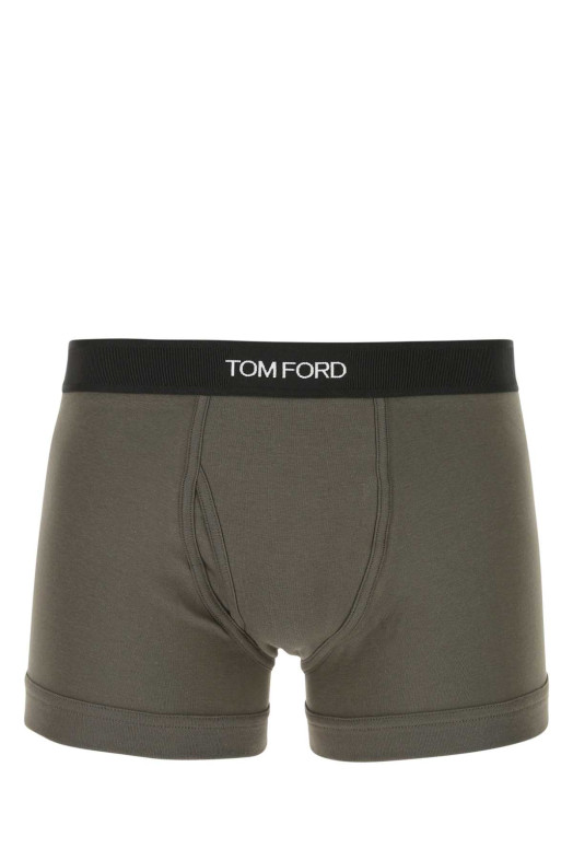 Army green stretch cotton boxer TOM FORD (T4LC31040)