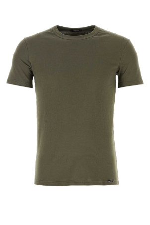 Army green stretch cotton blend t-shirt TOM FORD (T4M081040)