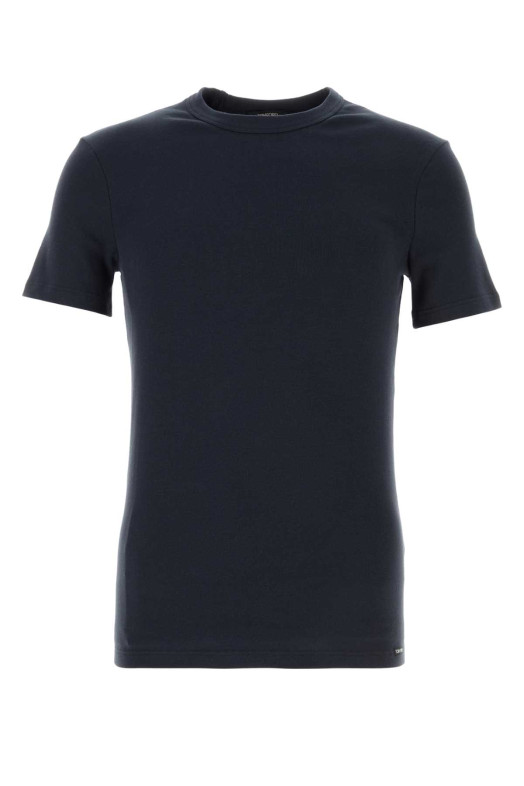 Midnight blue stretch cotton blend t-shirt TOM FORD (T4M081040)