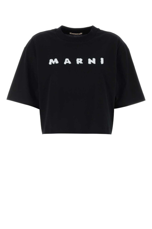 Black cotton oversize t-shirt MARNI (THJE0333P5USCX42)