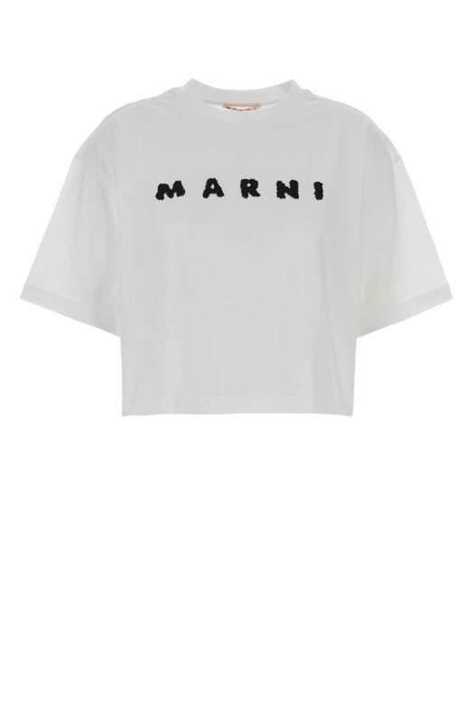 White cotton oversize t-shirt MARNI (THJE0333P5USCX42)