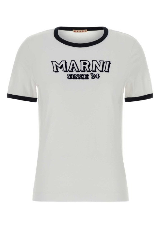 White cotton t-shirt MARNI (THJE0390P0USCY91)
