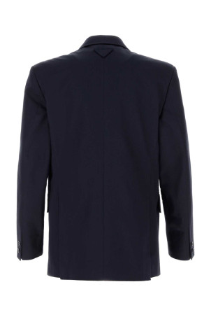 Navy blue cotton blazer PRADA (UGM405SOOO1UPX)