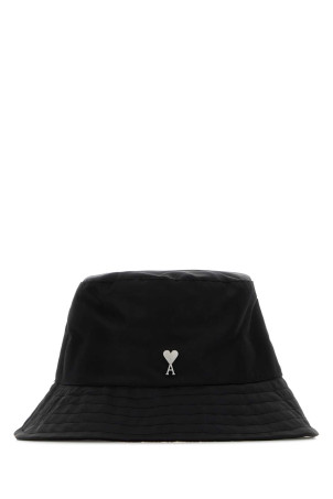 Black nylon bucket hat AMI (UHA671PA0037)