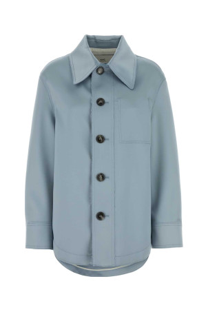 Light blue stretch polyester jacket AMI (UJK824PL0035)