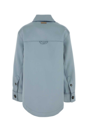 Light blue stretch polyester jacket AMI (UJK824PL0035)