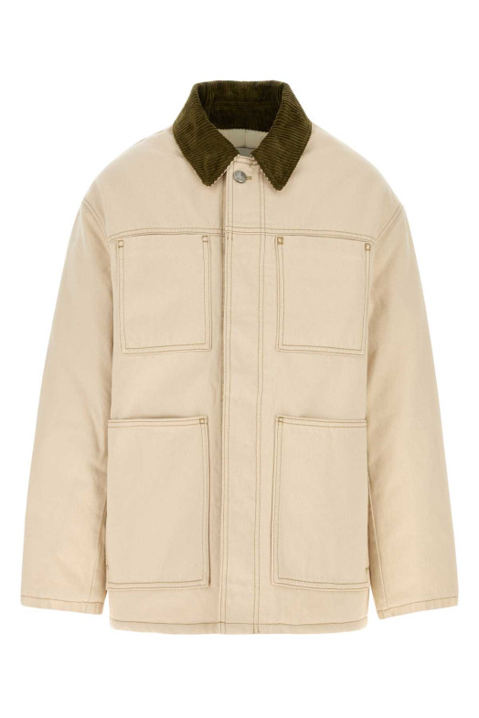 Melange ivory cotton padded jacket Multicolor AMI (UJK834DE0106)