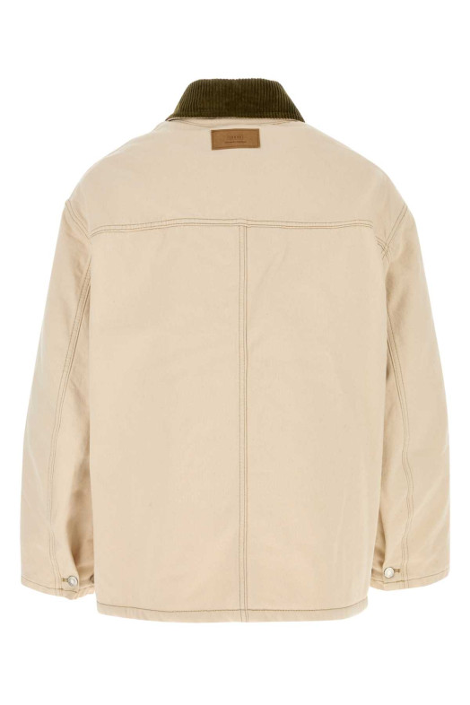 Melange ivory cotton padded jacket Multicolor AMI (UJK834DE0106)