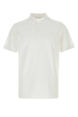 White piquet polo shirt Black PRADA (UJN444SWEO1867)