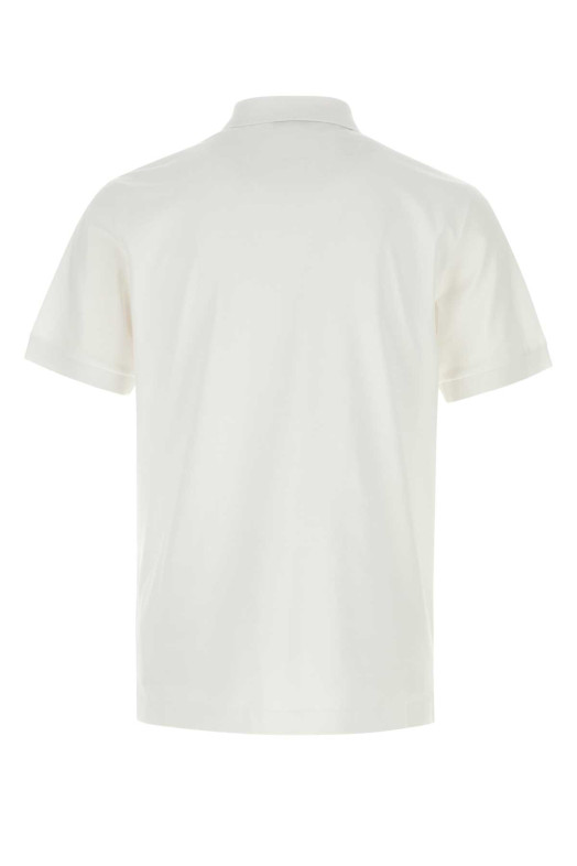 White piquet polo shirt Black PRADA (UJN444SWEO1867)